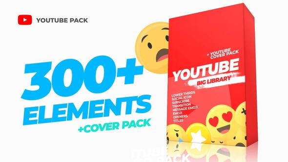 300 Youtube Library and Сover pack Videohive – After Effects Template (24219192) -FrameVault