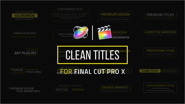 Clean Titles | FCPX or Apple Motion – Video Titles Pack (24047992)