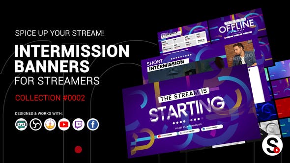 Stream Intermission Banners. Collection #0002 – After Effects Template (34130597) -FrameVault