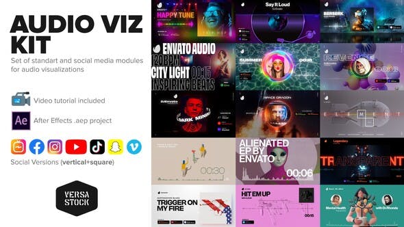 After Effects Template - Audio Visualization Social Media Kit (29347563)