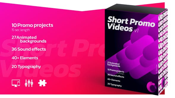 Videohive 25854519 Short Promo Videos. Set v.1 (Promo projects | Sound FX | Typography & more)