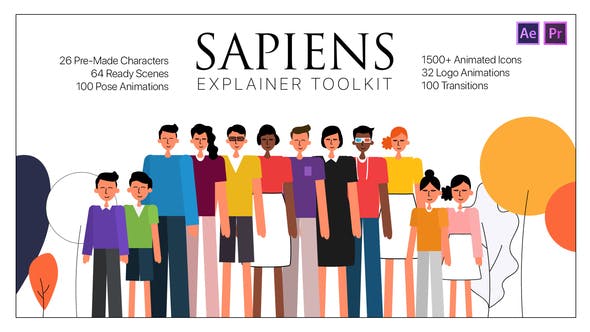 Videohive 26675596 Sapiens Explainer Toolkit AE & PR MOGRTs