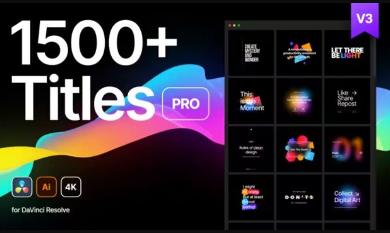 Videohive Titles Pro DaVinci Resolve